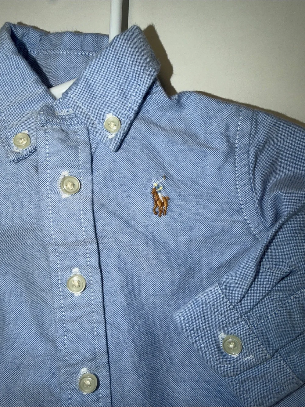 Baby boy's Ralph Lauren Light Blue Button-Down Oxford Shirt for Kids